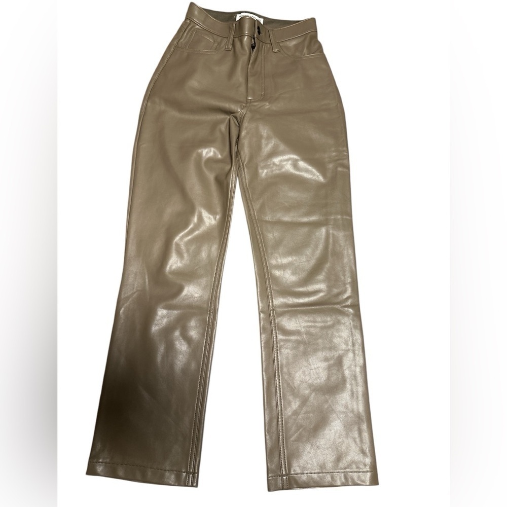 Abercrombie The 90s Straight Ultra High Rise Vegan Leather Pants-- Size 24 (00s)